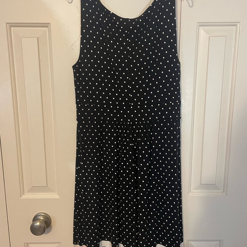 Land’s End Small Black and White Polka Dot Dress